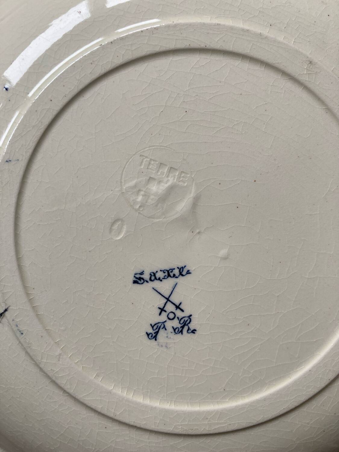 Blue flowered ironstone deep plates from Saxony