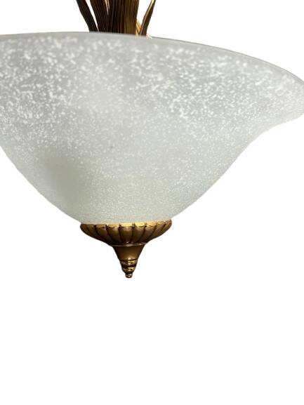 Glass and gold metal pendant light