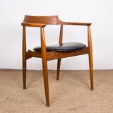 Office chair in elm and teak skai model ST 750 Arne Wahl Iversen 1960.