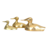 Trio of brass ducks