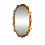 large back lit wall MIRROR acrylic frame ice glass decor 1960s 1970s