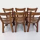Set of 6 vintage brutalist oak chairs from the 1950s.