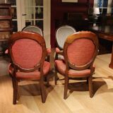 Set of 4 antique mahogany dining room chairs Louis Seize 1780-1810