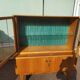 Small high sideboard - sideboard - wood - glass - vintage