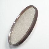 50 cm - Large round vintage wall mirror in smoked Plexiglas - 1960s-70s