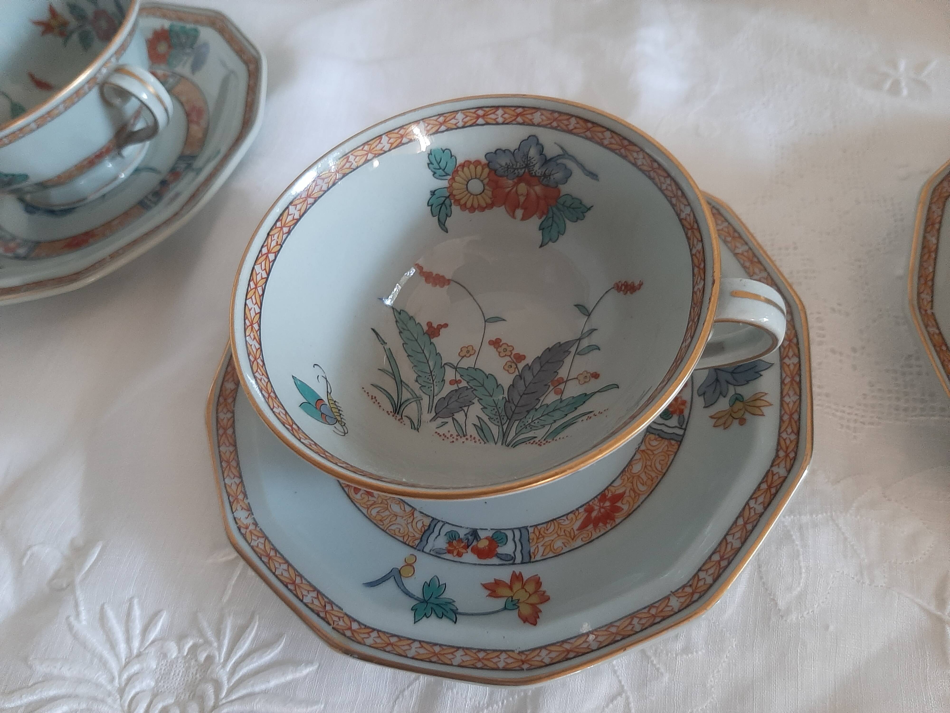 Celadon porcelain tea set Bernardaud Limoges 1920