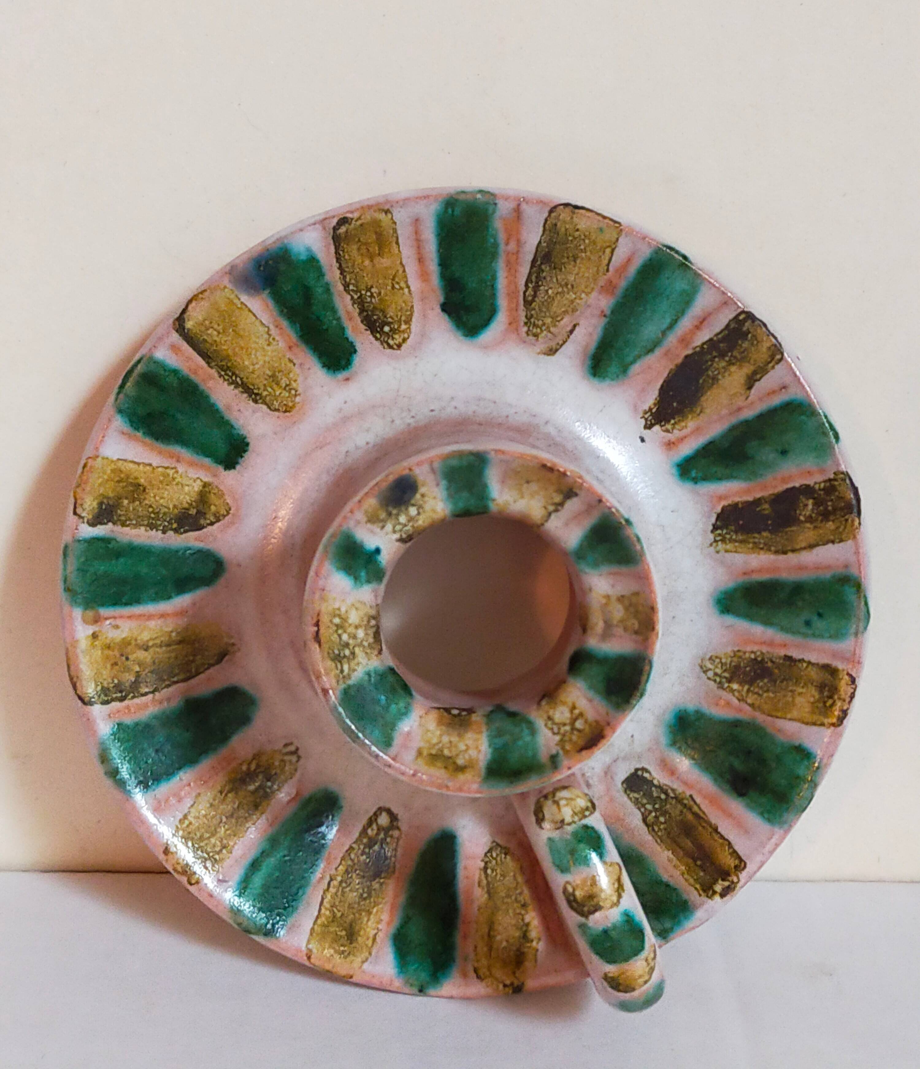 Duo of 50s ceramic hand candle holders