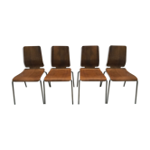 Lot of 4 vintage chairs thermomoulated