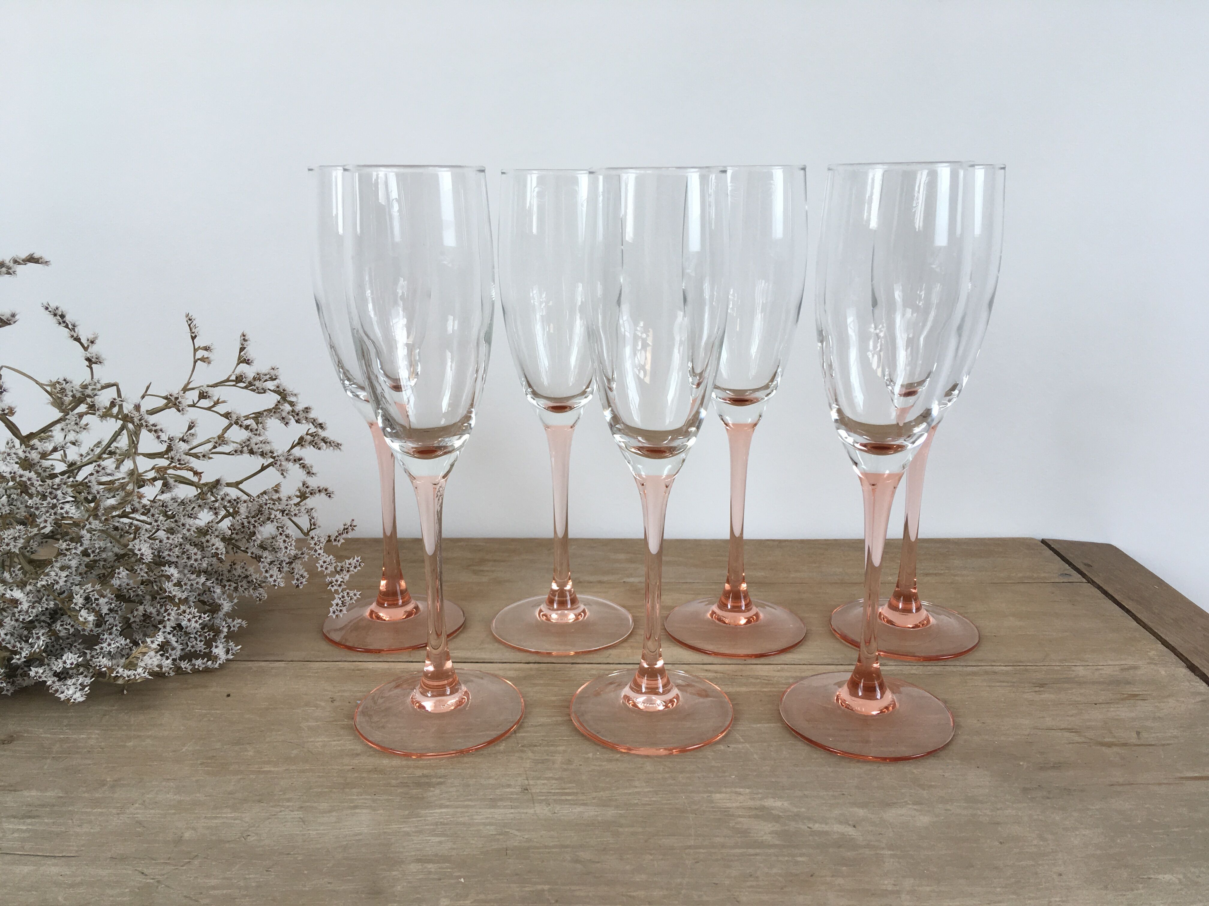 Champagne flutes Luminarc pink foot