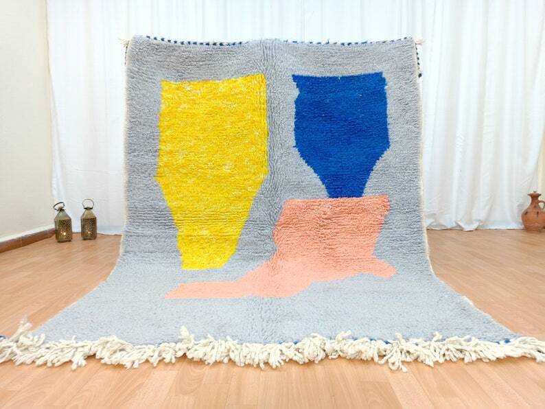 Tapis beni ouarine fait main traditionnel 250cmx150cm