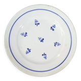 6 dessert plates in faience new model geneve small blue flower
