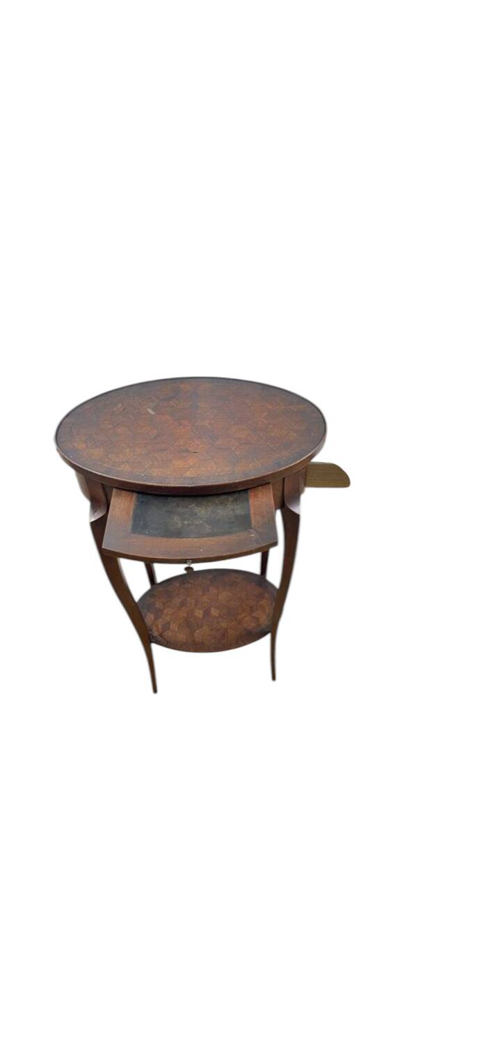 Louis XV style marquetry pedestal table-509012
