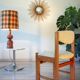 Chair in elm and wool, 1980s.