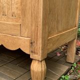 Armoire parisienne vitrée Art Déco asymétrique en chêne brut, 1930