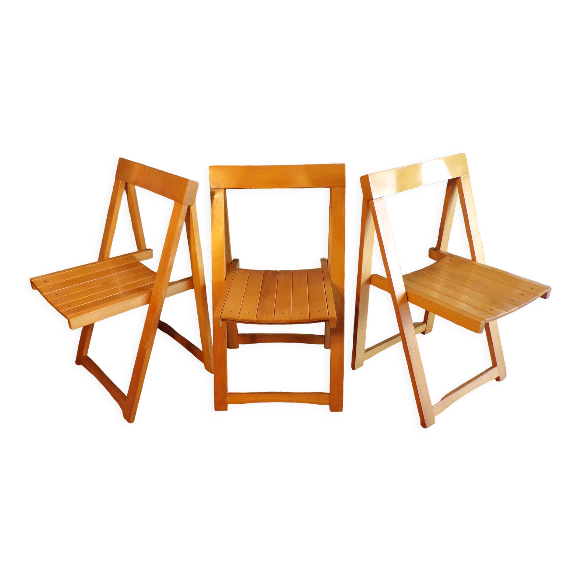 3 chaises pliantes italiennes vintage