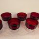 10 ruby glass cups, 1970s