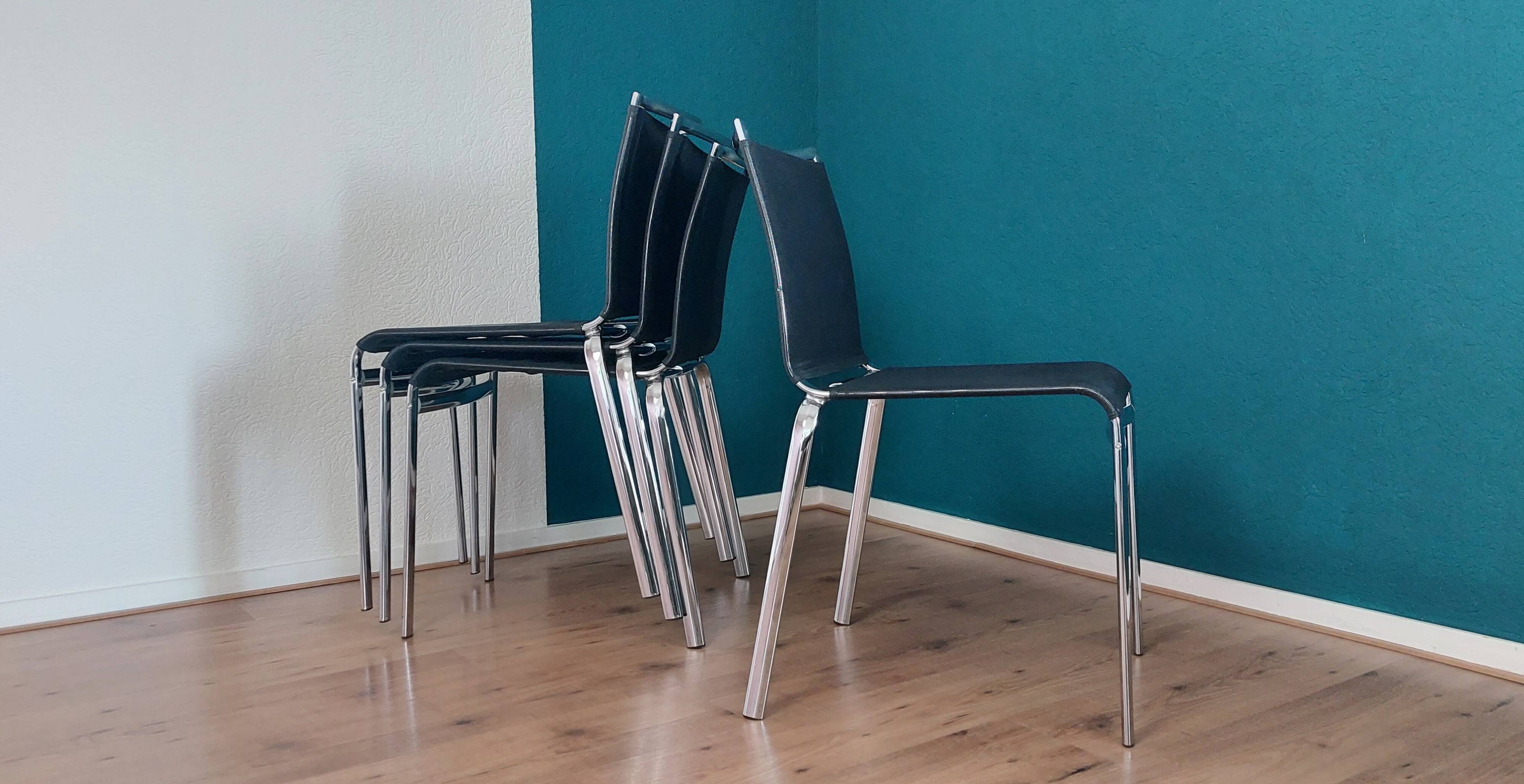 Set of 4 Net Dining Chairs by Daniele Molteni for Bontempi, 1990's