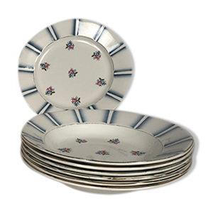 Lot de treize assiettes - digoin sarreguemines