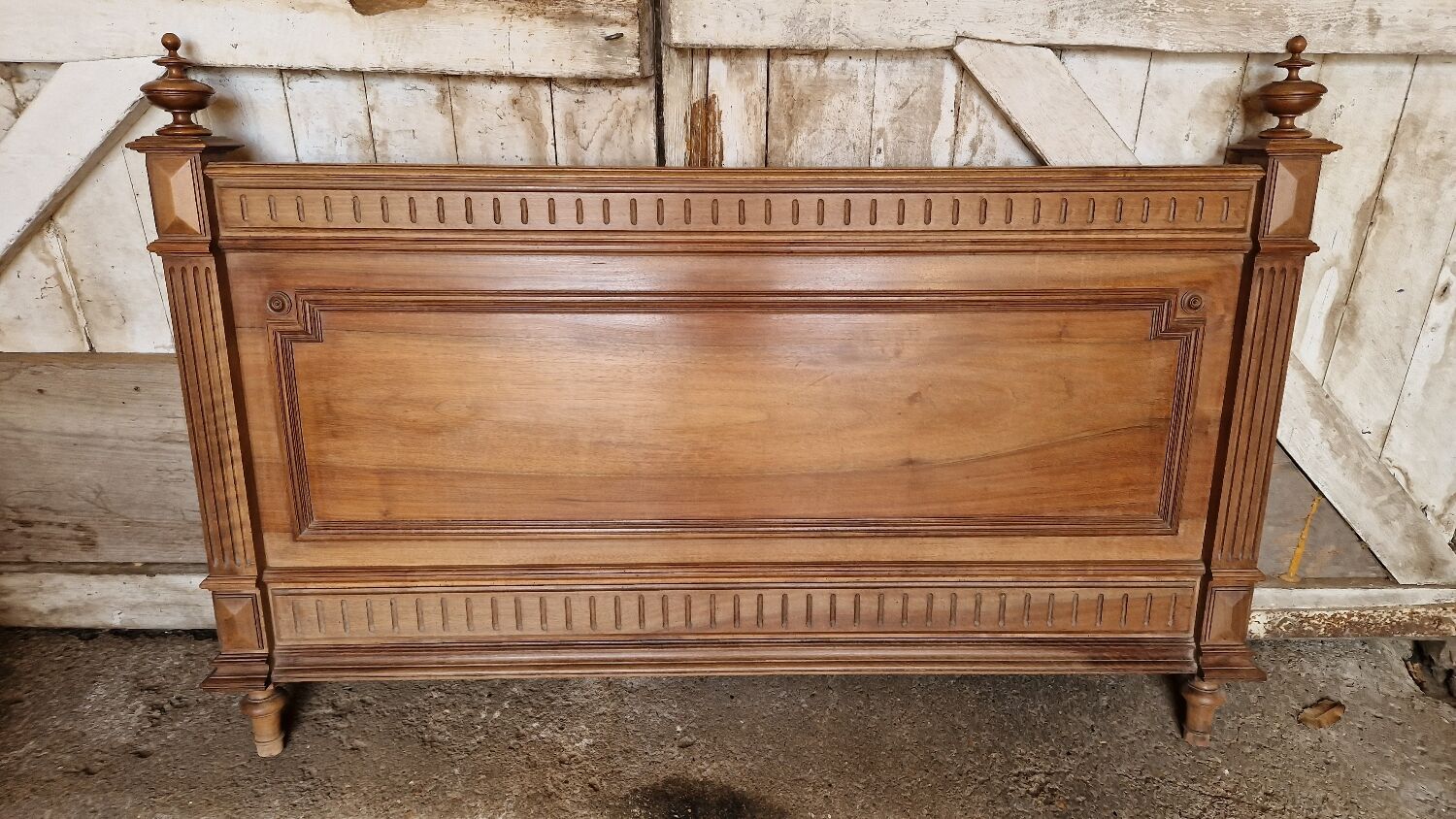 Low walnut headboard
