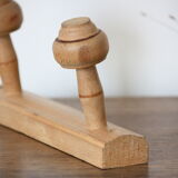 Light wood coat holder 2 patères