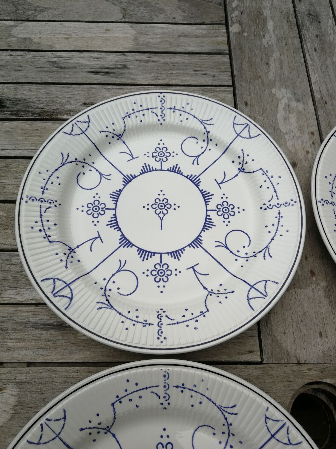 Set of 6 flat plates Copenhagen Royal Boch