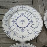 Set of 6 flat plates Copenhagen Royal Boch