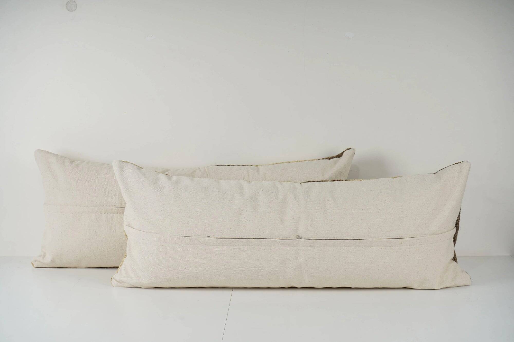 Set of 2 vintage kilim cushion covers 41x102 cm