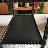 Vintage black rolling serving cart