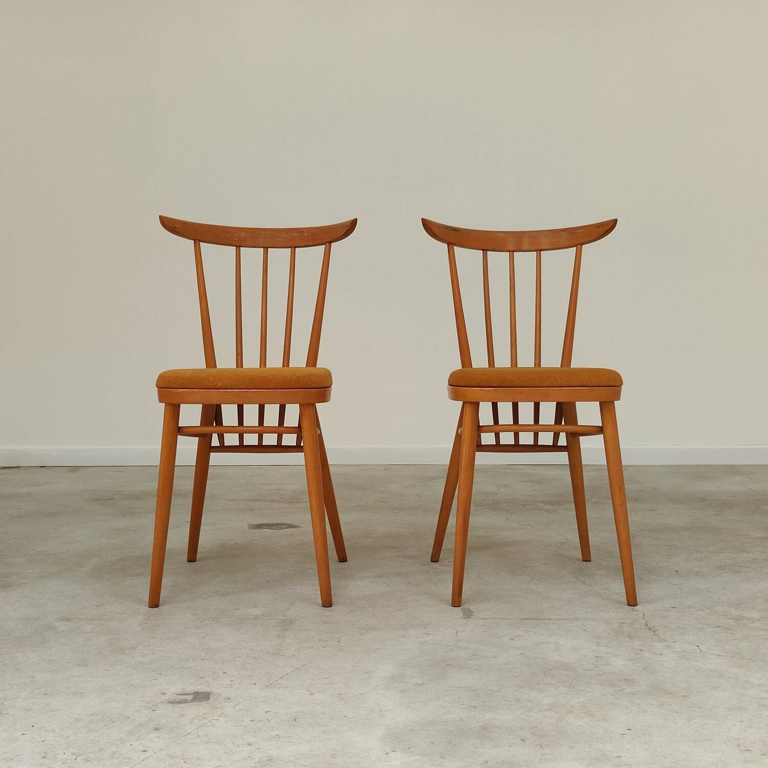 Pair of wooden dining room chairs by Tatra Pravenec 1960