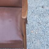 Pair of vintage Scandinavian style armchairs with moleskine compass legs from the 1950s