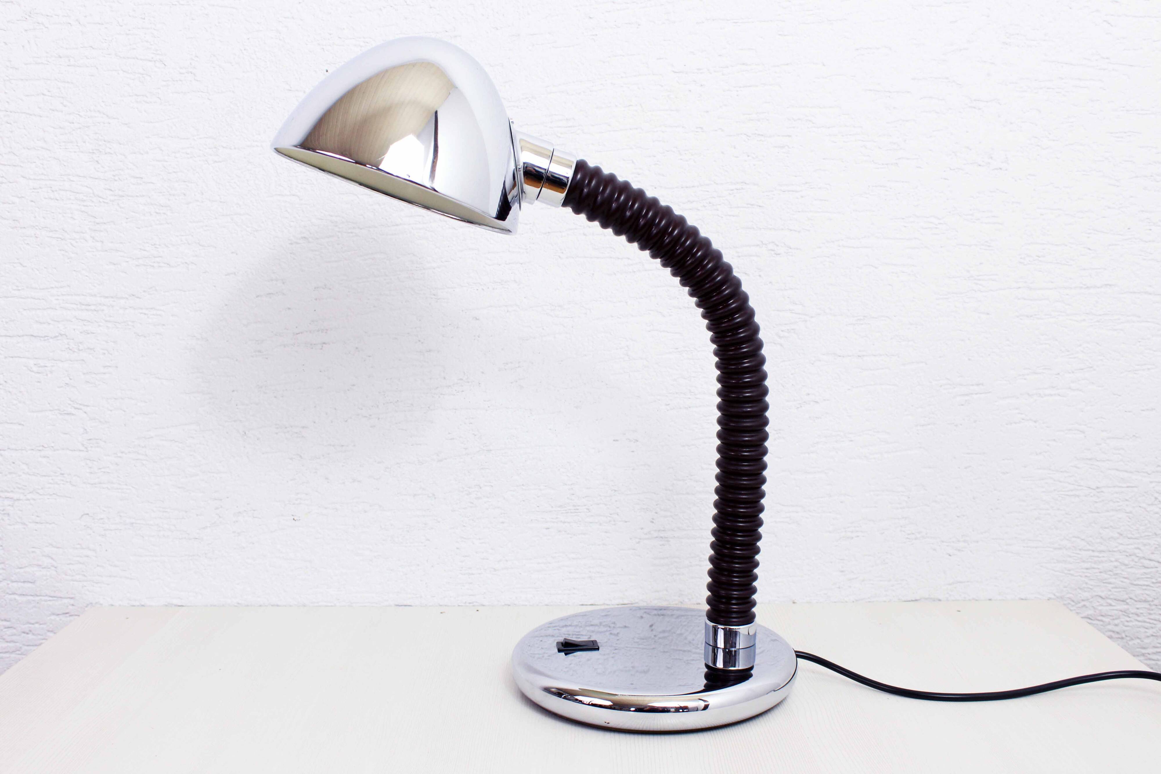 Space Age chrome metal desk lamp