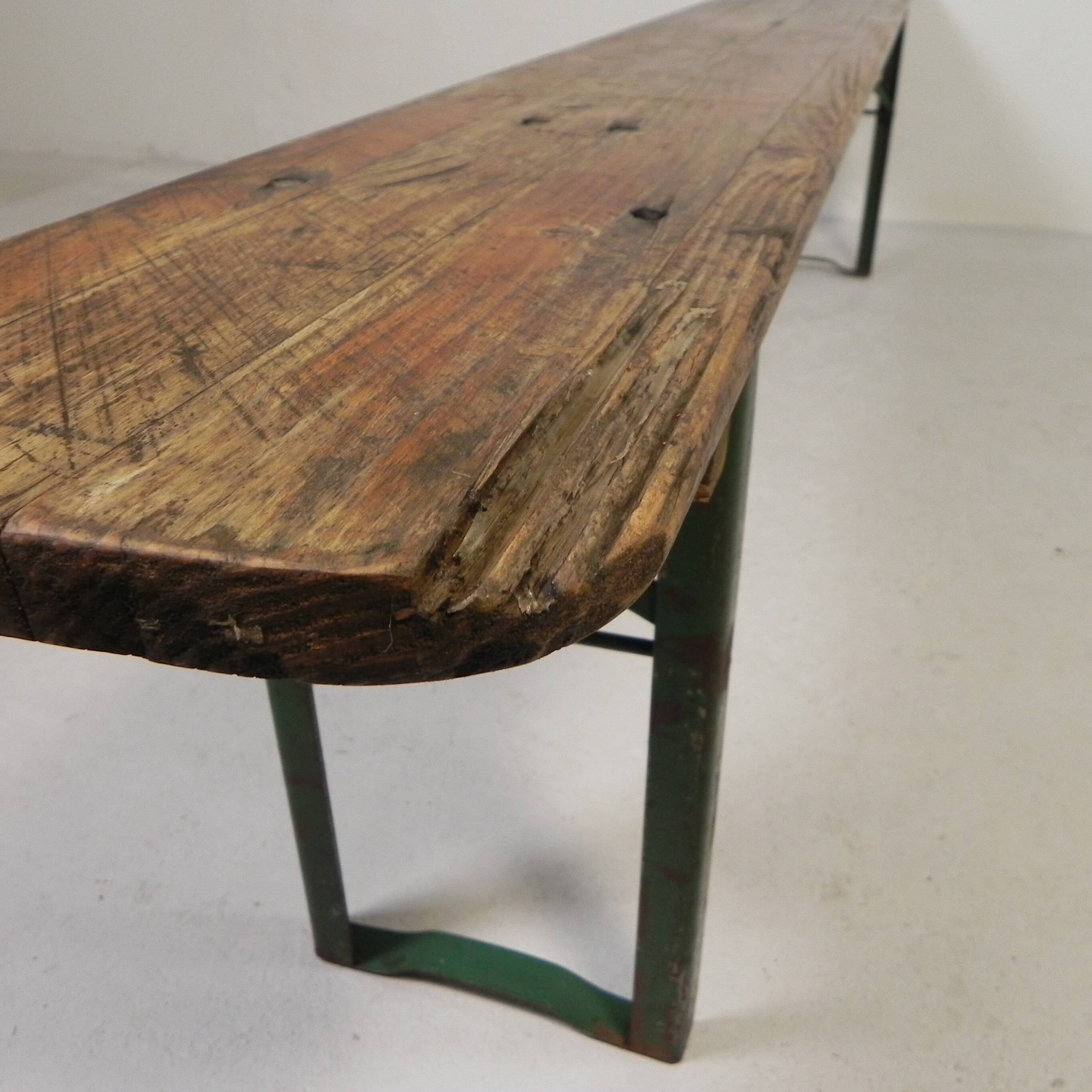 Folding bench, terrace bench, 216 cm long, 1960s