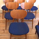 Set of 6 Danish teak dining chairs, 1960s