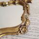 Vintage mirror resin effect golden wood