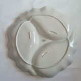 Flat compartmentalized philippe deshoulières porcelain white patterns in relief