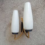 Vintage double tulip wall light from the 50s