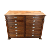 Antique workshop cabinet, 14 drawers