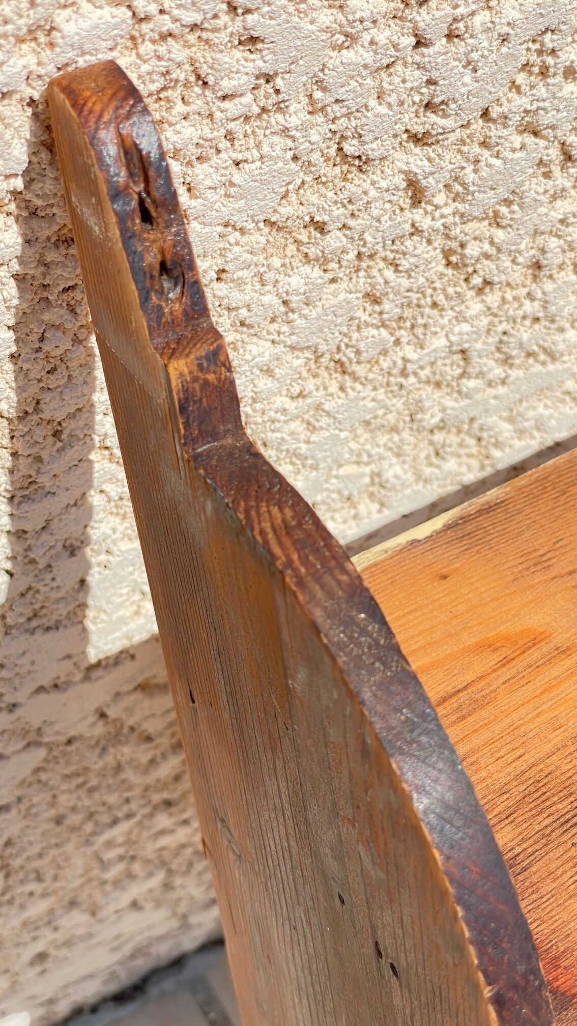 Old wall shelf in wood