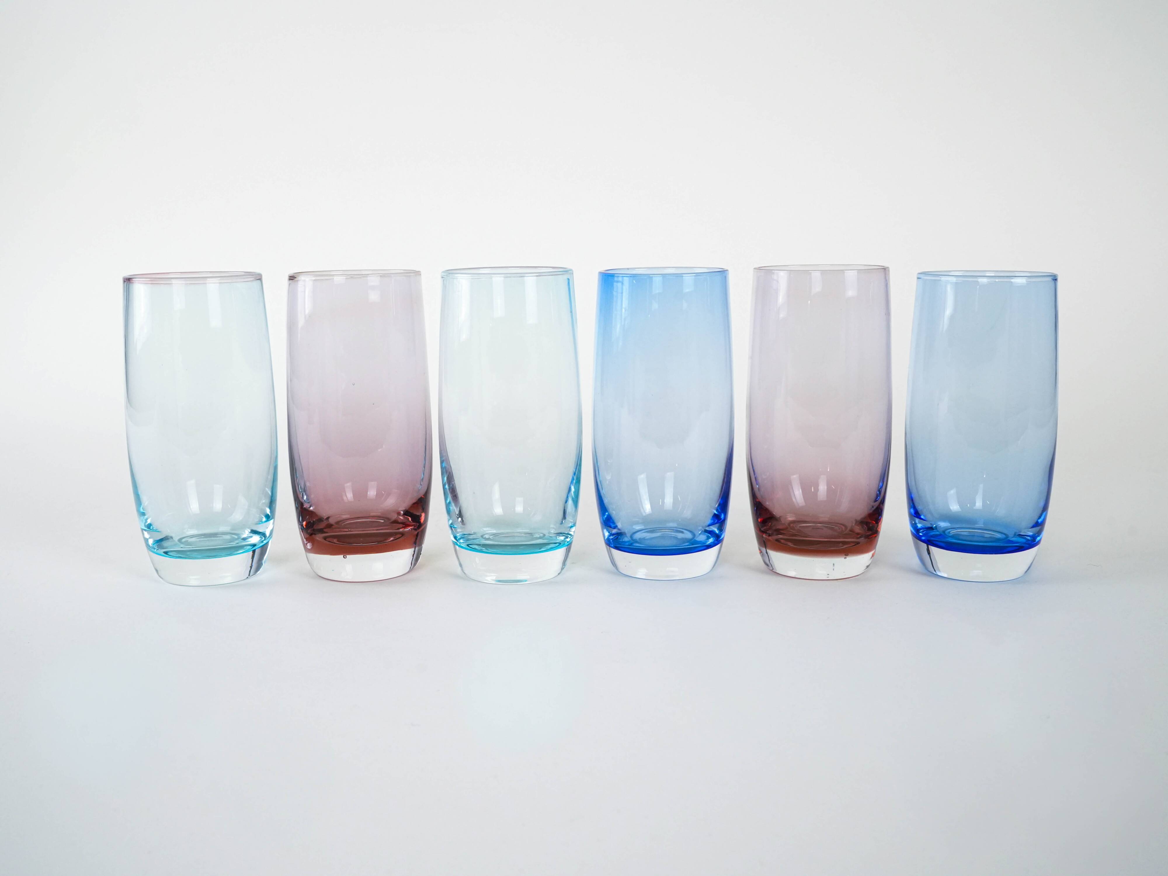 Set of colourful glasses, Italian design, 1980s, production: Italy