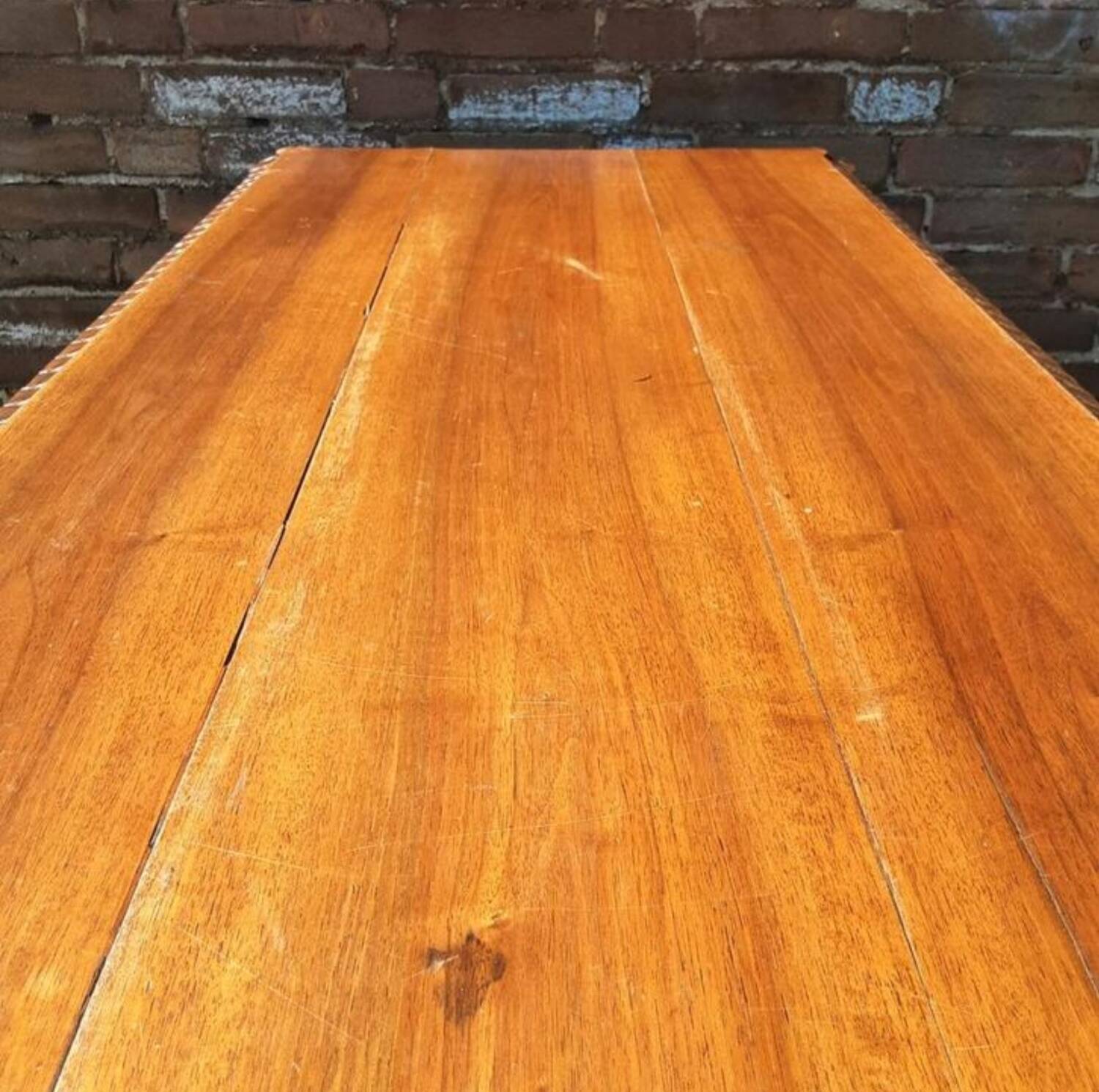 Unique antique Italian wooden hall table / narrow dining table