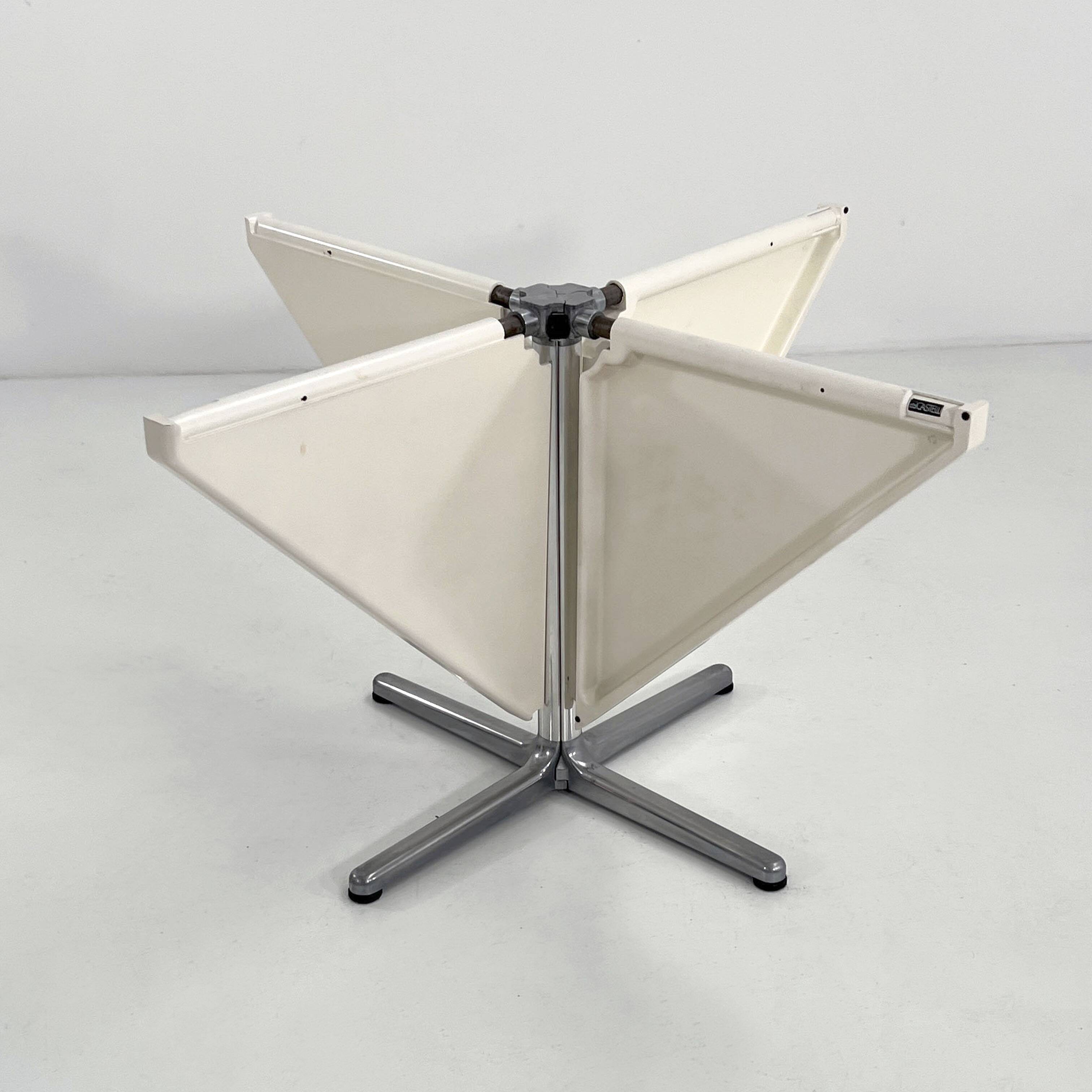 Table Pliable Plana blanche par Giancarlo Piretti pour Anonima Castelli, 70
