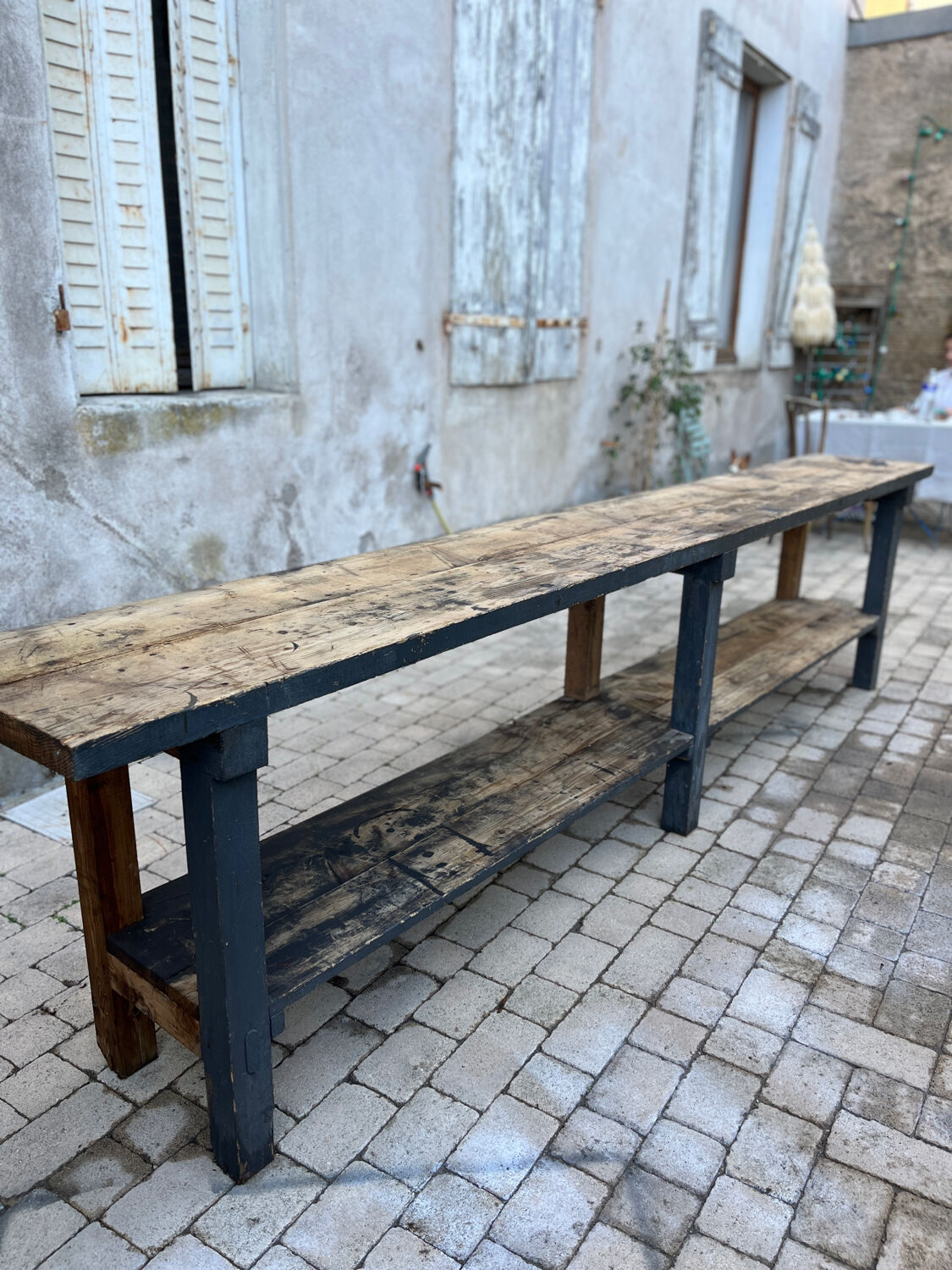 Old workbench 3m30 all in wood