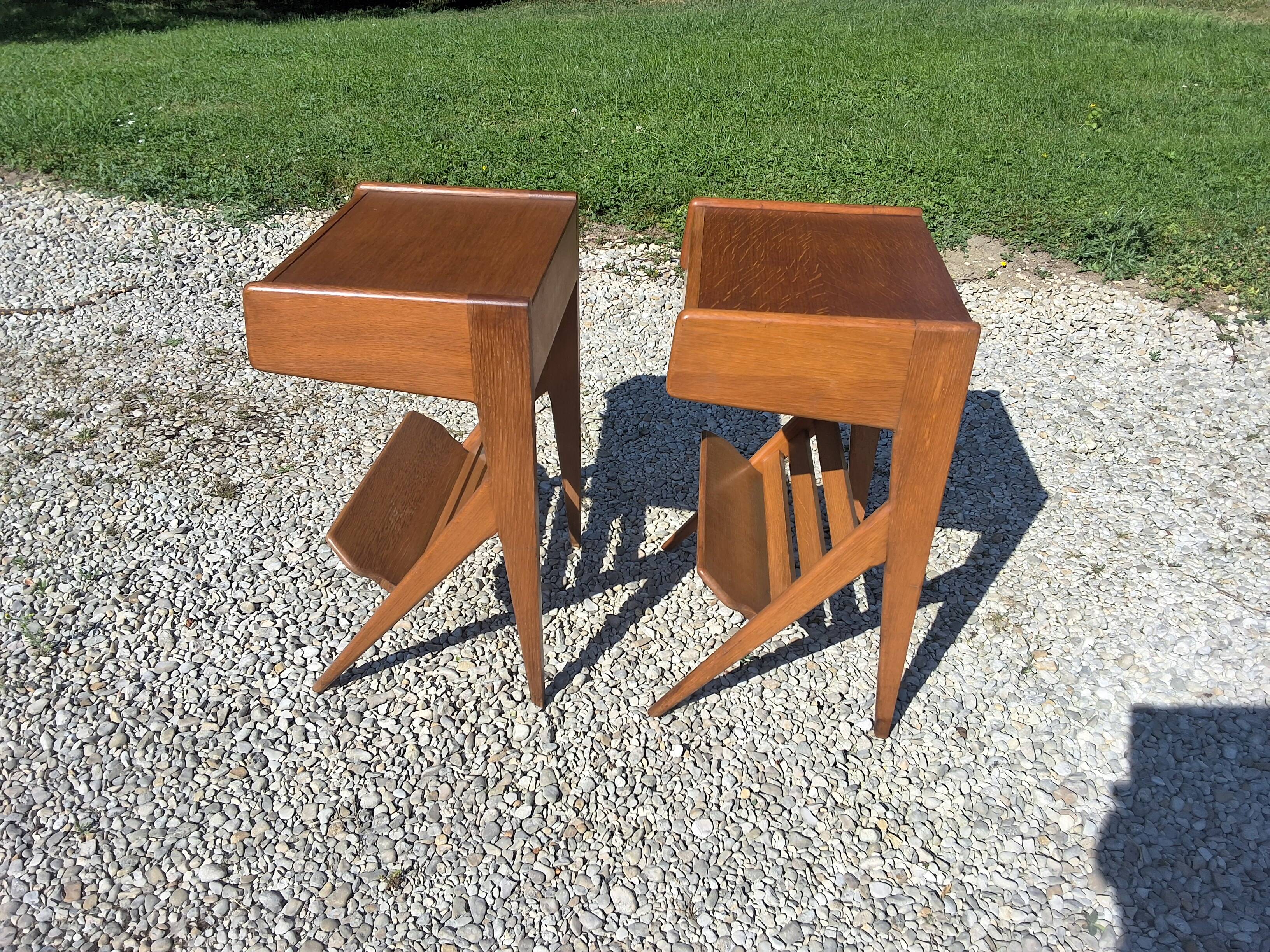 Compass leg bedside tables