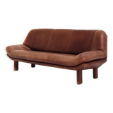 3-Seater Sofa with Great Patina in Brown Leather Upholstery