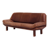 3-Seater Sofa with Great Patina in Brown Leather Upholstery