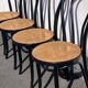 4 chaises bistrot cannées Thonet ZPM Radomsko en bois courbé