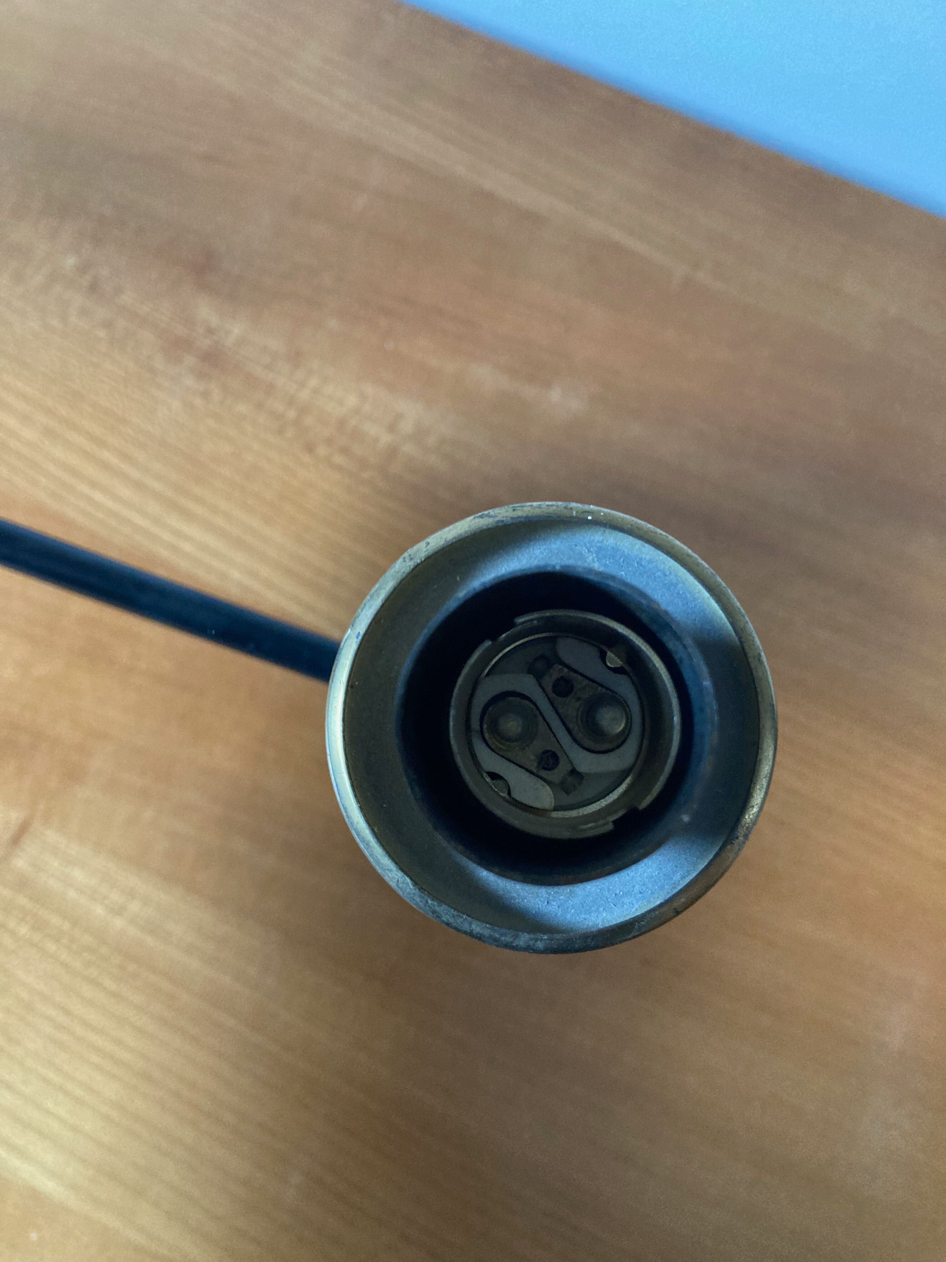 Vintage brass and black double arm wall lamp