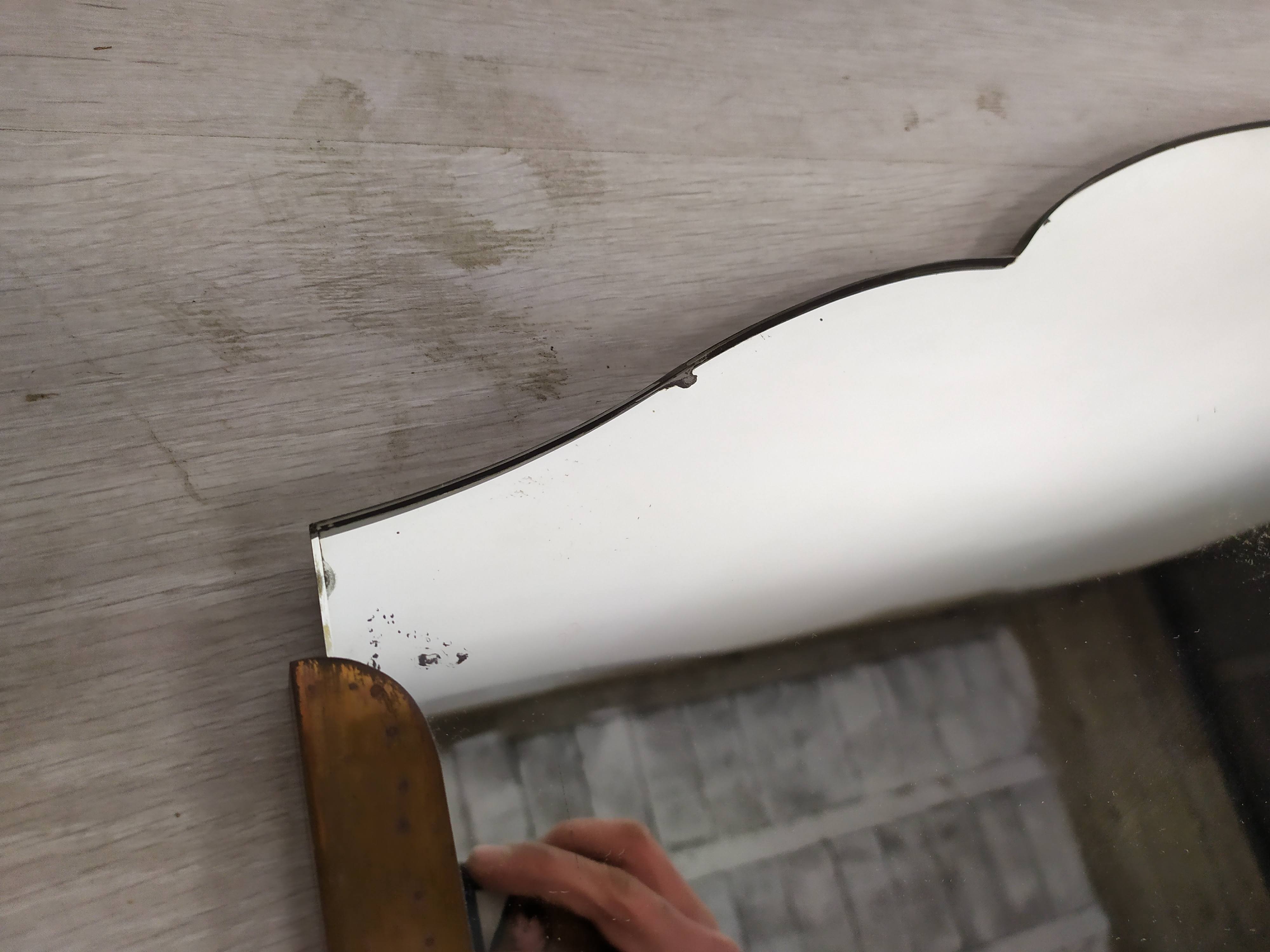 Brass art deco mirror