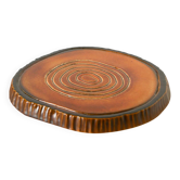 Trivet in earthenware, trunk shape, pottery from Périgord, 1970.