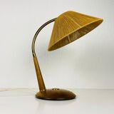 Vintage teak and rattan table lamp by Temde, circa 1970